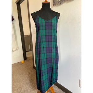Green & Blue Plaid Dress